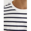 JACK & JONES Jjeorganic Basic Tee SS O-Neck Noos T-Shirt Uomo - XXL Cloud Dancer/Stripes: Navy Blazer