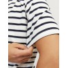JACK & JONES Jjeorganic Basic Tee SS O-Neck Noos T-Shirt Uomo - XXL Cloud Dancer/Stripes: Navy Blazer