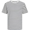 JACK & JONES Jjeorganic Basic Tee SS O-Neck Noos T-Shirt Uomo - XXL Cloud Dancer/Stripes: Navy Blazer
