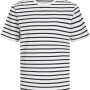 JACK & JONES Jjeorganic Basic Tee SS O-Neck Noos T-Shirt Uomo - XXL Cloud Dancer/Stripes: Navy Blazer