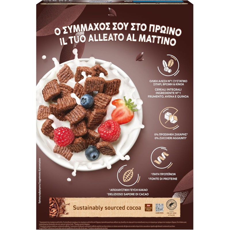 FITNESS Protein Cacao Cereali Integrali con Frumento, Avena e Quinoa 310g FITNESS Protein Cacao Cereali Integrali con Frumento, Avena e Quinoa 310g