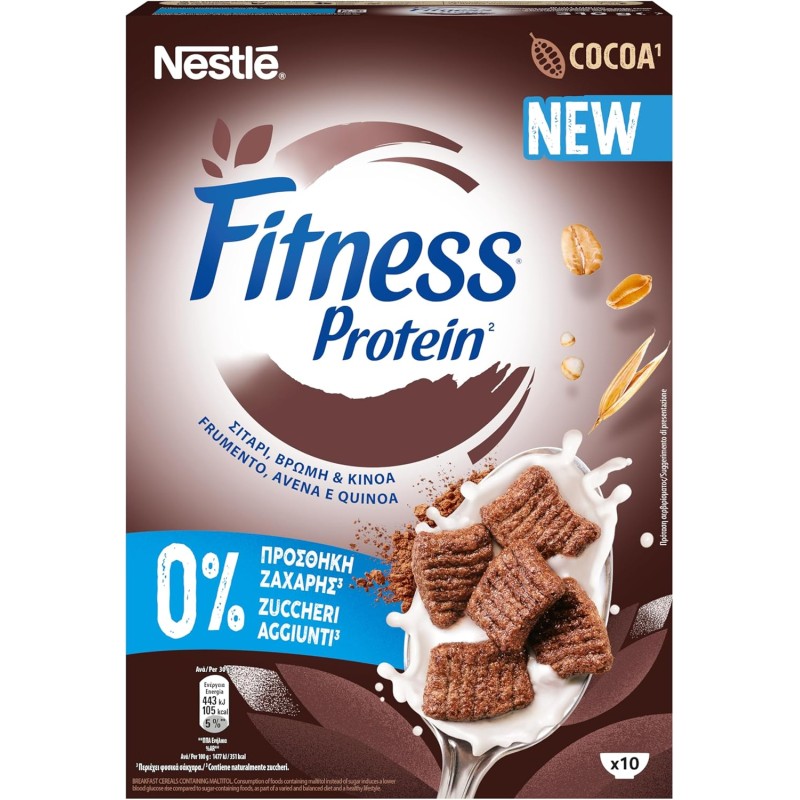 FITNESS Protein Cacao Cereali Integrali con Frumento, Avena e Quinoa 310g FITNESS Protein Cacao Cereali Integrali con Frumento, Avena e Quinoa 310g
