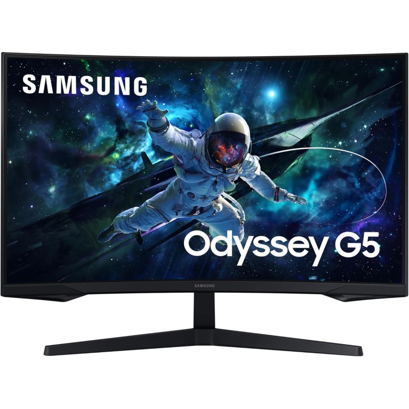 Samsung Monitor Gaming Odyssey G5 (S32CG554), Curvo (1000R), 32", 2560x1440 (WQHD 2K), HDR10, VA, 165 Hz, 1 ms (MPRT), FreeSync, HDMI, Display Port, Ingresso Audio, Flicker Free, Eye Saver Mode - 32'' Samsung Monitor Gaming Odyssey G5 (S32CG554), Curvo (1000R), 32", 2560x1440 (WQHD 2K), HDR10, VA, 165 Hz, 1 ms (MPRT), FreeSync, HDMI, Display Port, Ingresso Audio, Flicker Free, Eye Saver Mode - 32''