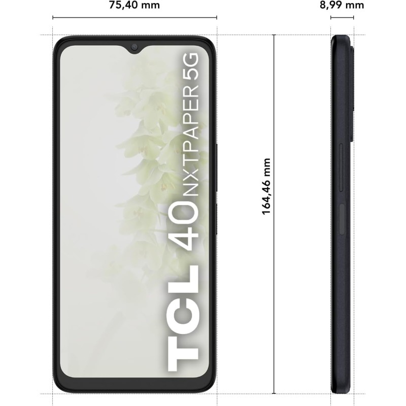 TCL 40NXTPAPER 5G Smartphone 5G, Display 6.6" HD+90 Hz, 256 GB, 12 GB RAM (6GB+6GB RAM expansion) Tripla Camera da 50 MP, Android 13, Batteria 5010 mAh, Starlight Black, USB Type-C Aggiuntivo TCL 40NXTPAPER 5G Smartphone 5G, Display 6.6" HD+90 Hz, 256 GB, 12 GB RAM (6GB+6GB RAM expansion) Tripla Camera da 50 MP, Android 13, Batteria 5010 mAh, Starlight Black, USB Type-C Aggiuntivo