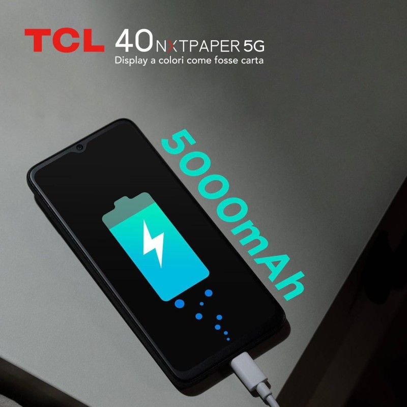 TCL 40NXTPAPER 5G Smartphone 5G, Display 6.6" HD+90 Hz, 256 GB, 12 GB RAM (6GB+6GB RAM expansion) Tripla Camera da 50 MP, Android 13, Batteria 5010 mAh, Starlight Black, USB Type-C Aggiuntivo TCL 40NXTPAPER 5G Smartphone 5G, Display 6.6" HD+90 Hz, 256 GB, 12 GB RAM (6GB+6GB RAM expansion) Tripla Camera da 50 MP, Android 13, Batteria 5010 mAh, Starlight Black, USB Type-C Aggiuntivo