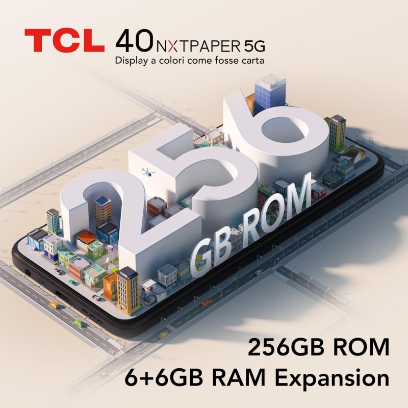 TCL 40NXTPAPER 5G Smartphone 5G, Display 6.6" HD+90 Hz, 256 GB, 12 GB RAM (6GB+6GB RAM expansion) Tripla Camera da 50 MP, Android 13, Batteria 5010 mAh, Starlight Black, USB Type-C Aggiuntivo TCL 40NXTPAPER 5G Smartphone 5G, Display 6.6" HD+90 Hz, 256 GB, 12 GB RAM (6GB+6GB RAM expansion) Tripla Camera da 50 MP, Android 13, Batteria 5010 mAh, Starlight Black, USB Type-C Aggiuntivo