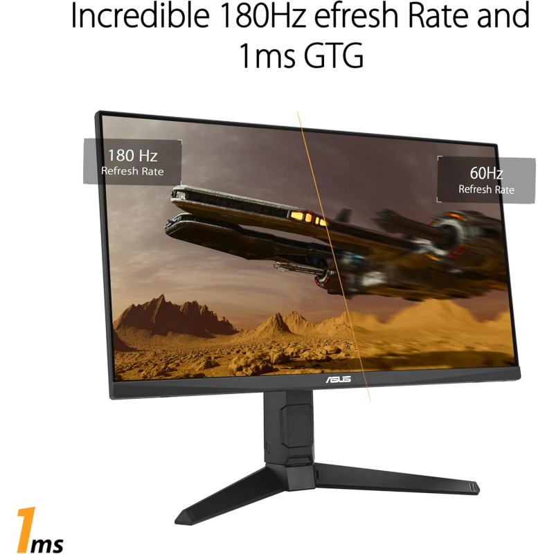ASUS TUF Gaming VG249QL3A Monitor Gaming da 24” pollici (23.8), Full HD (1920x1080), 180Hz, IPS veloce, ELMB, Tempo di Risposta 1ms (GTG), FreeSync Premium, G-Sync, Variable Overdrive, 99% sRGB, Nero - 24" ASUS TUF Gaming VG249QL3A Monitor Gaming da 24” pollici (23.8), Full HD (1920x1080), 180Hz, IPS veloce, ELMB, Tempo di Risposta 1ms (GTG), FreeSync Premium, G-Sync, Variable Overdrive, 99% sRGB, Nero - 24"