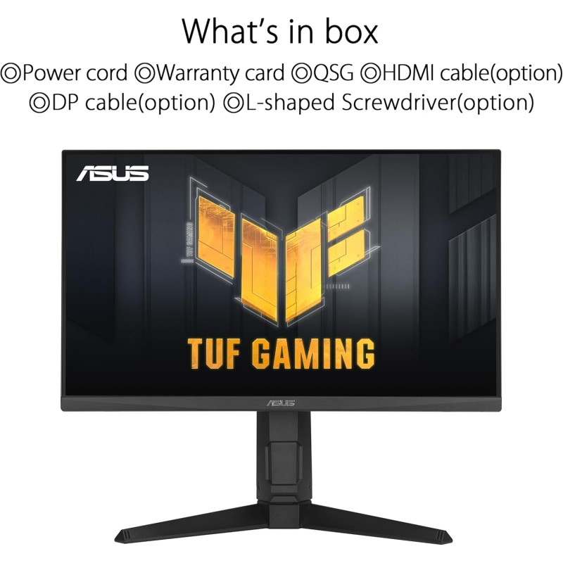 ASUS TUF Gaming VG249QL3A Monitor Gaming da 24” pollici (23.8), Full HD (1920x1080), 180Hz, IPS veloce, ELMB, Tempo di Risposta 1ms (GTG), FreeSync Premium, G-Sync, Variable Overdrive, 99% sRGB, Nero - 24" ASUS TUF Gaming VG249QL3A Monitor Gaming da 24” pollici (23.8), Full HD (1920x1080), 180Hz, IPS veloce, ELMB, Tempo di Risposta 1ms (GTG), FreeSync Premium, G-Sync, Variable Overdrive, 99% sRGB, Nero - 24"