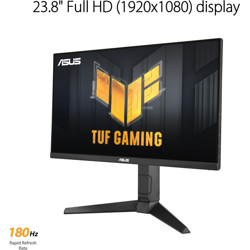 ASUS TUF Gaming VG249QL3A Monitor Gaming da 24” pollici (23.8), Full HD (1920x1080), 180Hz, IPS veloce, ELMB, Tempo di Risposta 1ms (GTG), FreeSync Premium, G-Sync, Variable Overdrive, 99% sRGB, Nero - 24" ASUS TUF Gaming VG249QL3A Monitor Gaming da 24” pollici (23.8), Full HD (1920x1080), 180Hz, IPS veloce, ELMB, Tempo di Risposta 1ms (GTG), FreeSync Premium, G-Sync, Variable Overdrive, 99% sRGB, Nero - 24"