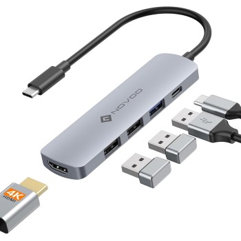 NOVOO USB C Hub with HDMI 4K, 100W PD, 3 USB Data Ports USB C 5Gbps Dock USB C Adapter for iPhone 15/15 Pro, MacBook Pro/Air M1 M2, iPad Pro, Surface, XPS, Thinkpad, Galaxy and More NOVOO USB C Hub with HDMI 4K, 100W PD, 3 USB Data Ports USB C 5Gbps Dock USB C Adapter for iPhone 15/15 Pro, MacBook Pro/Air M1 M2, iPad Pro, Surface, XPS, Thinkpad, Galaxy and More
