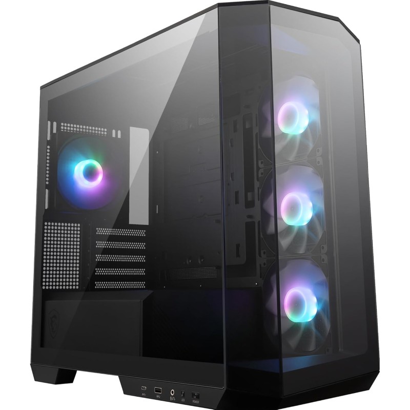 MSI MAG PANO M100R PZ Micro-ATX Case - 3 ventole ARGB da 120 mm e 1 ventola ARGB da 120mm, supporto per GPU, filtri antipolvere, spazio per il routing dei cavi di 33 mm, USB Type-C (20Gbps) - M100R / Micro-ATX MSI MAG PANO M100R PZ Micro-ATX Case - 3 ventole ARGB da 120 mm e 1 ventola ARGB da 120mm, supporto per GPU, filtri antipolvere, spazio per il routing dei cavi di 33 mm, USB Type-C (20Gbps) - M100R / Micro-ATX