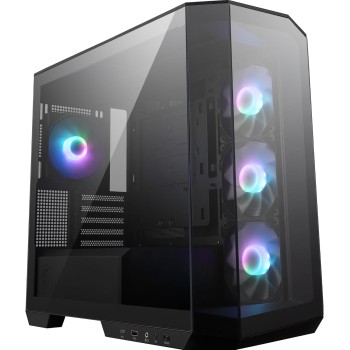 MSI MAG PANO M100R PZ Micro-ATX Case - 3 ventole ARGB da 120 mm e 1 ventola ARGB da 120mm, supporto per GPU, filtri antipolvere, spazio per il routing dei cavi di 33 mm, USB Type-C (20Gbps) - M100R / Micro-ATX