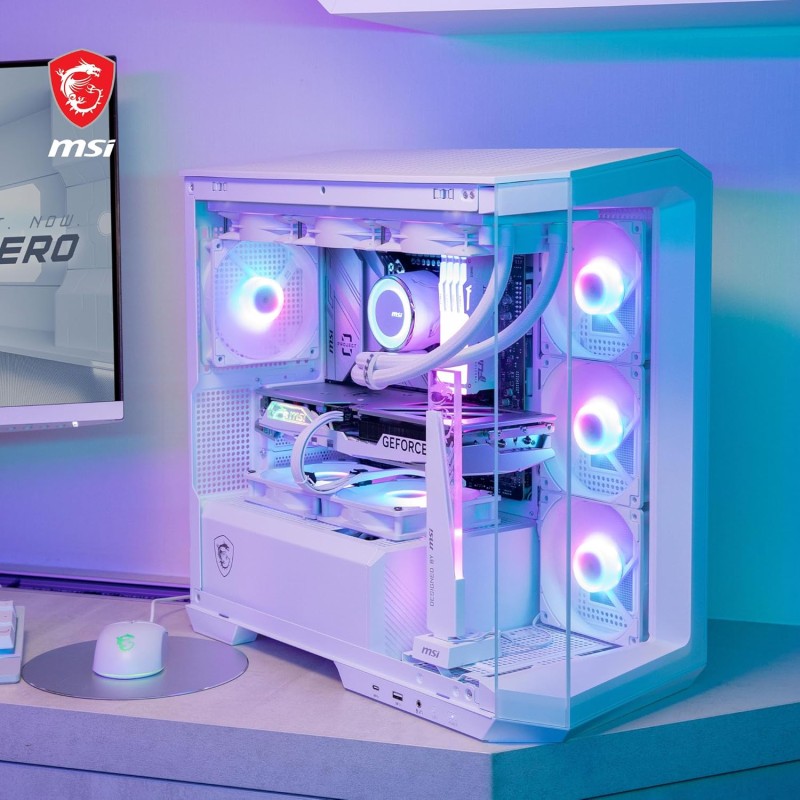 MSI MAG PANO M100R PZ WHITE Case PC Micro-ATX - 3 ventole ARGB da 120mm a lama inversa e 1 ventola ARGB da 120mm con Hub, Supporto GPU, Filtri Antipolvere, USB Type-C (20Gbps) - M100R / Micro-ATX MSI MAG PANO M100R PZ WHITE Case PC Micro-ATX - 3 ventole ARGB da 120mm a lama inversa e 1 ventola ARGB da 120mm con Hub, Supporto GPU, Filtri Antipolvere, USB Type-C (20Gbps) - M100R / Micro-ATX