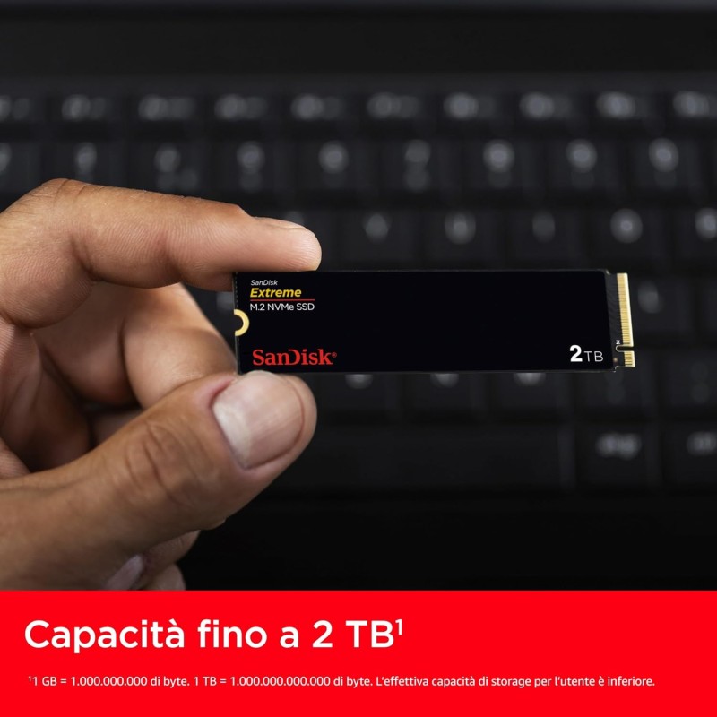 SanDisk Extreme 500GB, M.2 2280 PCIe Gen 4 NVMe SSD, con velocità di lettura fino a 5150 MB/s - 500GB SanDisk Extreme 500GB, M.2 2280 PCIe Gen 4 NVMe SSD, con velocità di lettura fino a 5150 MB/s - 500GB