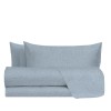 hermet Cristal, Set Lenzuola Letto Matrimoniale in Cotone, 100% Cotone,Completo Letto 2 Piazze, Lenzuolo Sopra, Lenzuolo con Angoli, Coppia Federe, Avio - Matrimoniale Avio