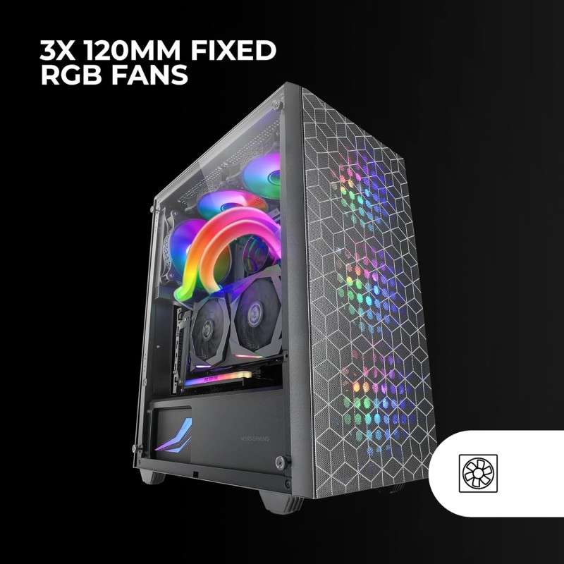 Mars Gaming MC-MAG, Case Gaming ATX, Pannello Laterale Completo Vetro Temperato, Doppia Griglia Magnetica Antipolvere Anteriore + Superiore, 3x Ventole FRGB 120mm, Raffreddamento Liquido 360mm, Nero Mars Gaming MC-MAG, Case Gaming ATX, Pannello Laterale Completo Vetro Temperato, Doppia Griglia Magnetica Antipolvere Anteriore + Superiore, 3x Ventole FRGB 120mm, Raffreddamento Liquido 360mm, Nero