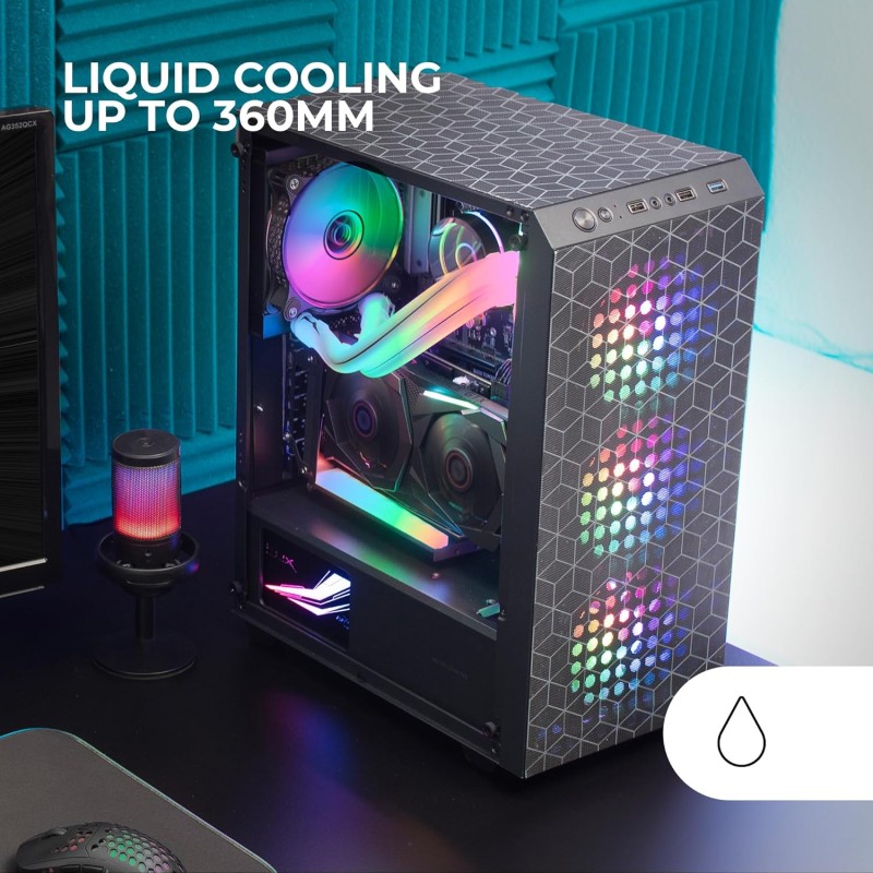 Mars Gaming MC-MAG, Case Gaming ATX, Pannello Laterale Completo Vetro Temperato, Doppia Griglia Magnetica Antipolvere Anteriore + Superiore, 3x Ventole FRGB 120mm, Raffreddamento Liquido 360mm, Nero Mars Gaming MC-MAG, Case Gaming ATX, Pannello Laterale Completo Vetro Temperato, Doppia Griglia Magnetica Antipolvere Anteriore + Superiore, 3x Ventole FRGB 120mm, Raffreddamento Liquido 360mm, Nero