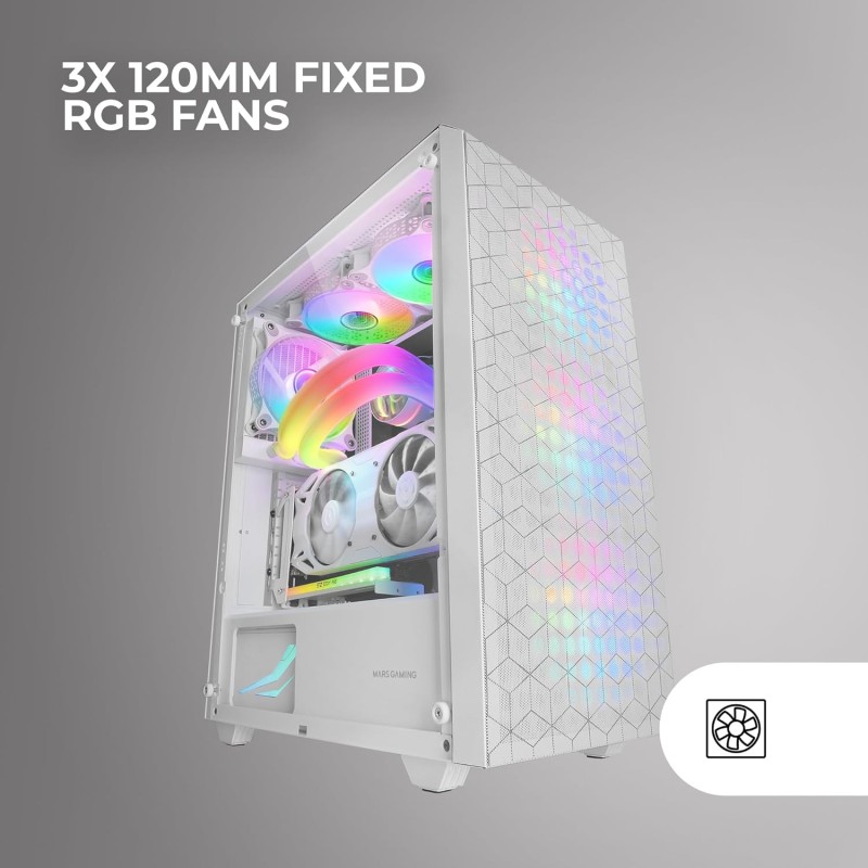 Mars Gaming MC-MAG, Case Gaming ATX, Pannello Laterale Completo Vetro Temperato, Doppia Griglia Magnetica Antipolvere Anteriore + Superiore, 3x Ventole FRGB 120mm, Raffreddamento Liquido 360mm, Bianco Mars Gaming MC-MAG, Case Gaming ATX, Pannello Laterale Completo Vetro Temperato, Doppia Griglia Magnetica Antipolvere Anteriore + Superiore, 3x Ventole FRGB 120mm, Raffreddamento Liquido 360mm, Bianco