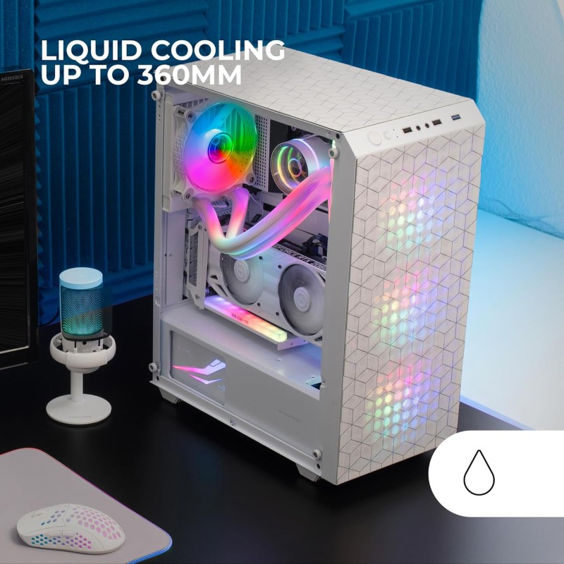 Mars Gaming MC-MAG, Case Gaming ATX, Pannello Laterale Completo Vetro Temperato, Doppia Griglia Magnetica Antipolvere Anteriore + Superiore, 3x Ventole FRGB 120mm, Raffreddamento Liquido 360mm, Bianco Mars Gaming MC-MAG, Case Gaming ATX, Pannello Laterale Completo Vetro Temperato, Doppia Griglia Magnetica Antipolvere Anteriore + Superiore, 3x Ventole FRGB 120mm, Raffreddamento Liquido 360mm, Bianco