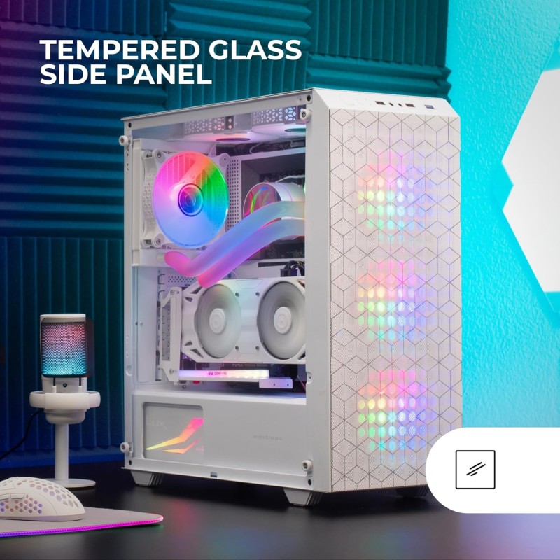 Mars Gaming MC-MAG, Case Gaming ATX, Pannello Laterale Completo Vetro Temperato, Doppia Griglia Magnetica Antipolvere Anteriore + Superiore, 3x Ventole FRGB 120mm, Raffreddamento Liquido 360mm, Bianco Mars Gaming MC-MAG, Case Gaming ATX, Pannello Laterale Completo Vetro Temperato, Doppia Griglia Magnetica Antipolvere Anteriore + Superiore, 3x Ventole FRGB 120mm, Raffreddamento Liquido 360mm, Bianco