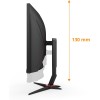 AOC Gaming CU34G2XP - WQHD Curved Monitor da 34 pollici, 180 Hz, FreeSync Prem., HDR400 (3440x1440, 1ms GtG, HDMI, DisplayPort, USB Hub) nero-rosso - 34" WQHD Curvo