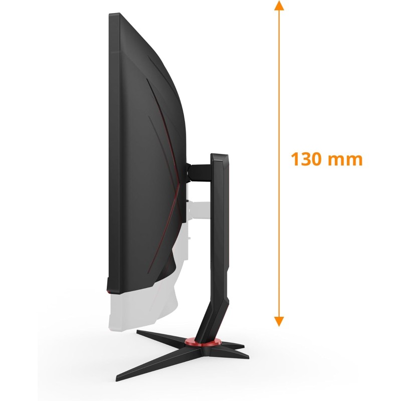 AOC Gaming CU34G2XP - WQHD Curved Monitor da 34 pollici, 180 Hz, FreeSync Prem., HDR400 (3440x1440, 1ms GtG, HDMI, DisplayPort, USB Hub) nero-rosso - 34" WQHD Curvo