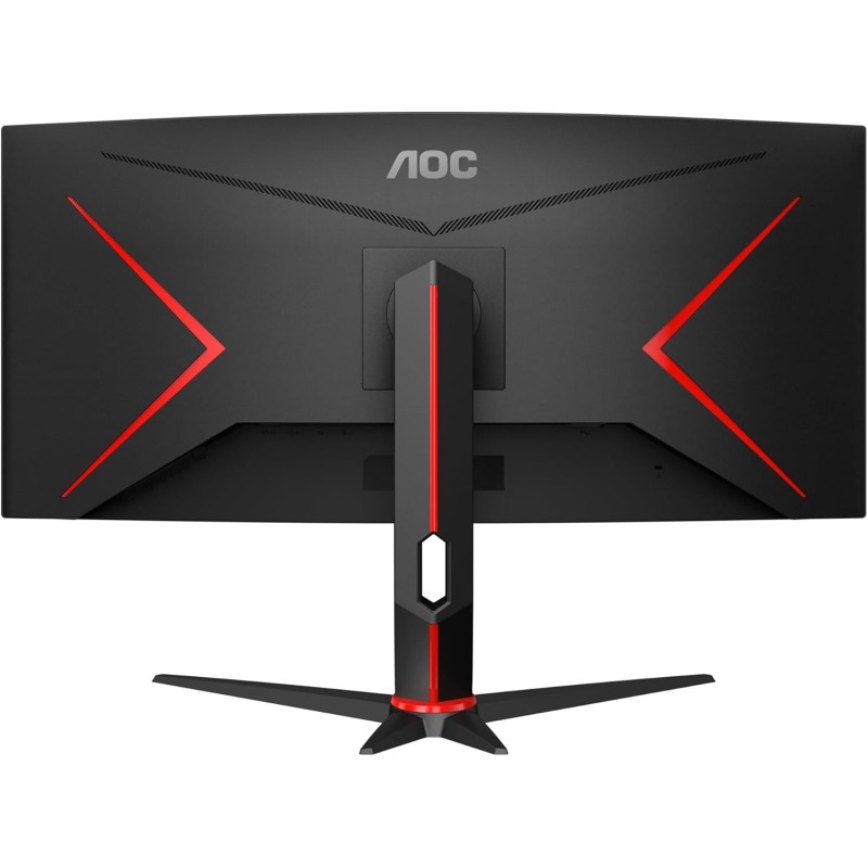AOC Gaming CU34G2XP - WQHD Curved Monitor da 34 pollici, 180 Hz, FreeSync Prem., HDR400 (3440x1440, 1ms GtG, HDMI, DisplayPort, USB Hub) nero-rosso - 34" WQHD Curvo