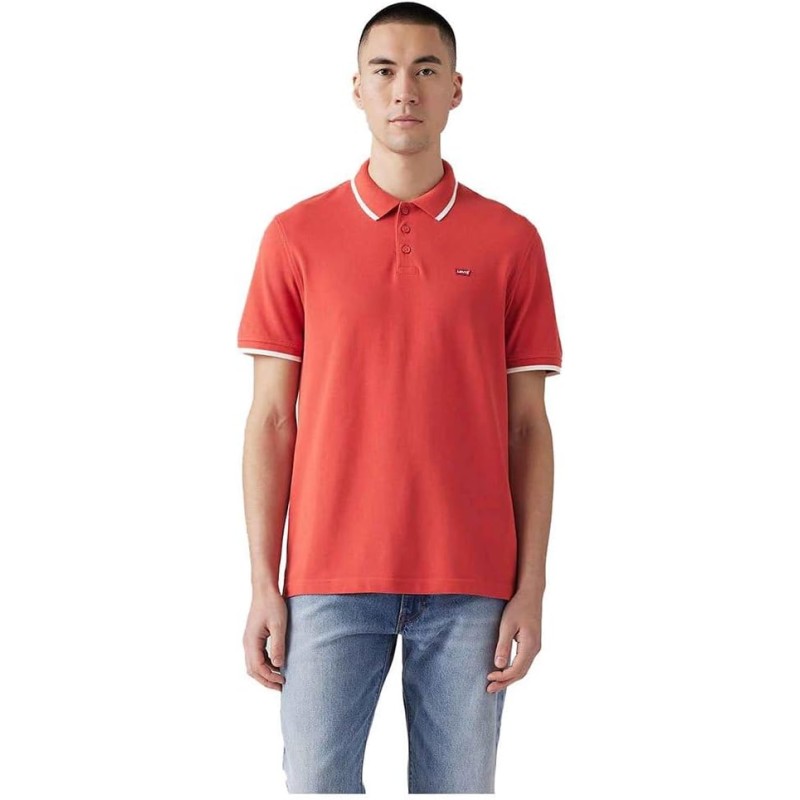 Levi's Housemark Polo T-Shirt Uomo - S Quarter Tipping Sundown Red Levi's Housemark Polo T-Shirt Uomo - S Quarter Tipping Sundown Red