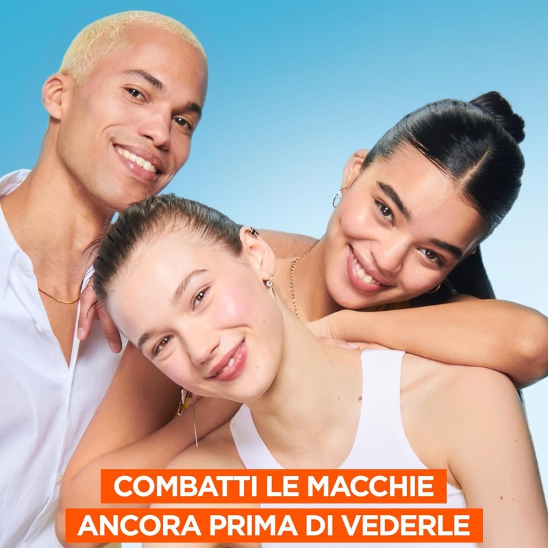 Garnier Fluido Anti-UV Quotidiano Anti-Macchie Glow, SPF 50+, Per Tutti i Tipi di Pelle, Arricchito con Vitamina C*, Protegge dai Raggi UV, Uniforma e Illumina, Daily UV Glow, 40 ml