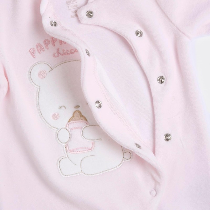Chicco, Tutina Neonata, con Comoda Apertura Frontale con Bottoncini, in Calda e Morbida Ciniglia, Lavabile in Lavatrice, Abbigliamento Neonata 0-24 Mesi, Idea Regalo Nascita, Designed in Italy - 9 mesi Rosa (2)