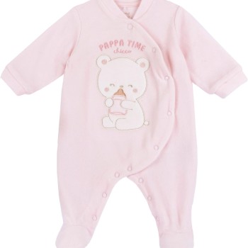 Chicco, Tutina Neonata, con Comoda Apertura Frontale con Bottoncini, in Calda e Morbida Ciniglia, Lavabile in Lavatrice, Abbigliamento Neonata 0-24 Mesi, Idea Regalo Nascita, Designed in Italy - 9 mesi Rosa (2)