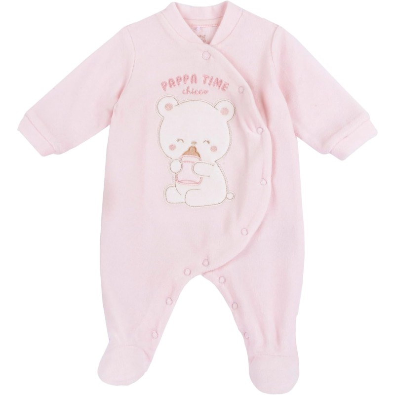 Chicco, Tutina Neonata, con Comoda Apertura Frontale con Bottoncini, in Calda e Morbida Ciniglia, Lavabile in Lavatrice, Abbigliamento Neonata 0-24 Mesi, Idea Regalo Nascita, Designed in Italy - 9 mesi Rosa (2)