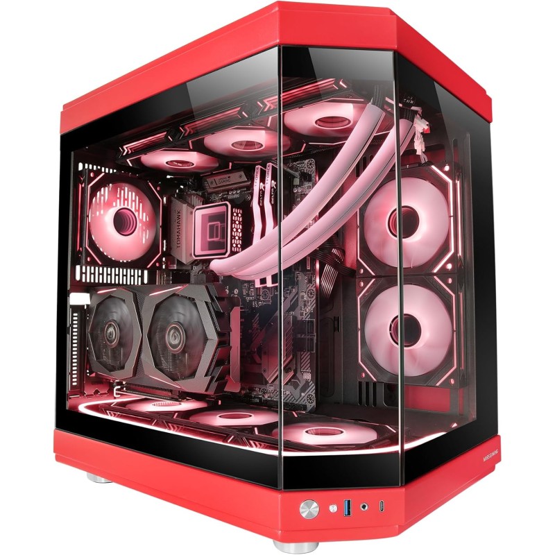 Mars Gaming MC-3T, Case Gaming Custom ATX, Vetro Temperato Continuo Tripla Finestra, Supporto Raffreddamento Liquido Completo, Doppia Camera Laterale, 3x Slot PCI Verticali, USB-C e USB 3.0, Rosso Mars Gaming MC-3T, Case Gaming Custom ATX, Vetro Temperato Continuo Tripla Finestra, Supporto Raffreddamento Liquido Completo, Doppia Camera Laterale, 3x Slot PCI Verticali, USB-C e USB 3.0, Rosso