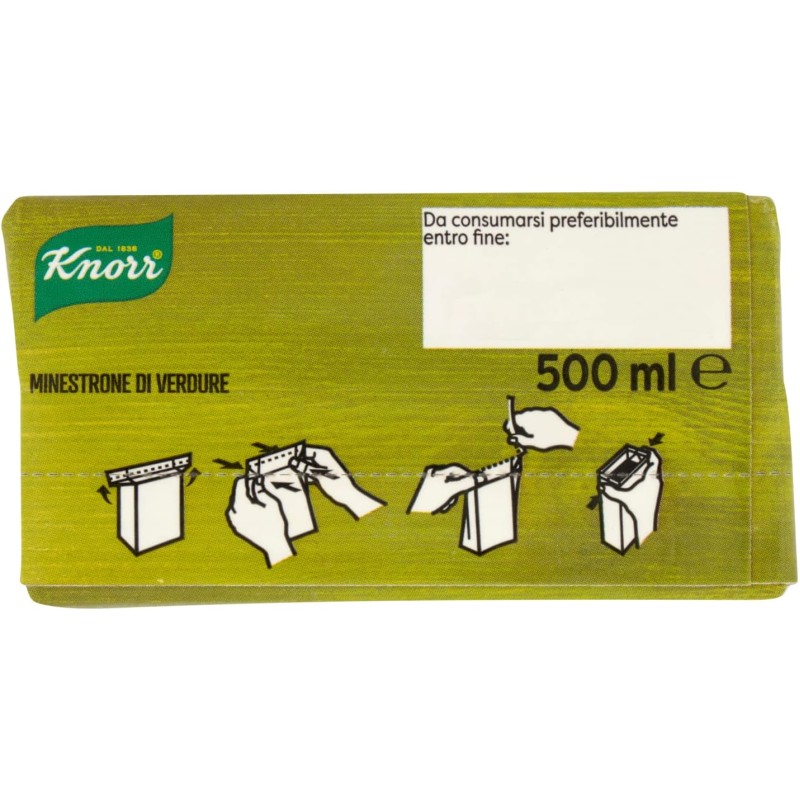 Knorr Minestrone Tradizionale, Piatti Pronti Knorr con Ingredienti 100% Naturali, Senza Coloranti e Senza Conservanti, Fonte di Fibre, Vegano, Confezione da 1500ml - 2 Unità (Confezione da 2)