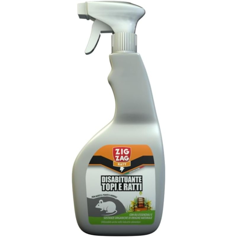 Zig Zag RATT Disabituante Topi e Ratti, Repellente Naturale Contro Topi e Ratti per Ambienti Domestici e Industriali, 750 ml Zig Zag RATT Disabituante Topi e Ratti, Repellente Naturale Contro Topi e Ratti per Ambienti Domestici e Industriali, 750 ml