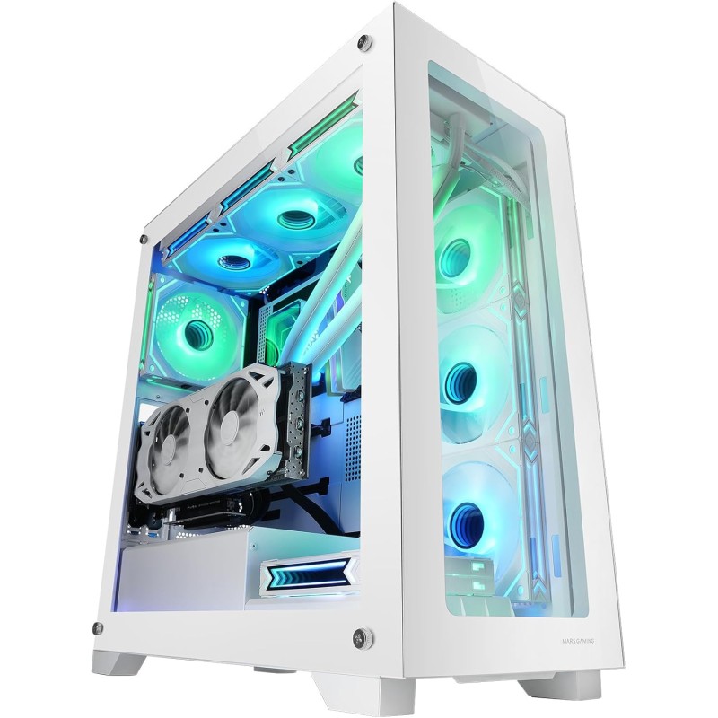 Mars Gaming MC-XP, Case Custom E-ATX, Vetro Temperato a Doppia Finestra, Supporto per il Raffreddamento a Liquido Completo, XXL Gaming Tower, PCI Verticale, USB 3.0, Bianco Mars Gaming MC-XP, Case Custom E-ATX, Vetro Temperato a Doppia Finestra, Supporto per il Raffreddamento a Liquido Completo, XXL Gaming Tower, PCI Verticale, USB 3.0, Bianco
