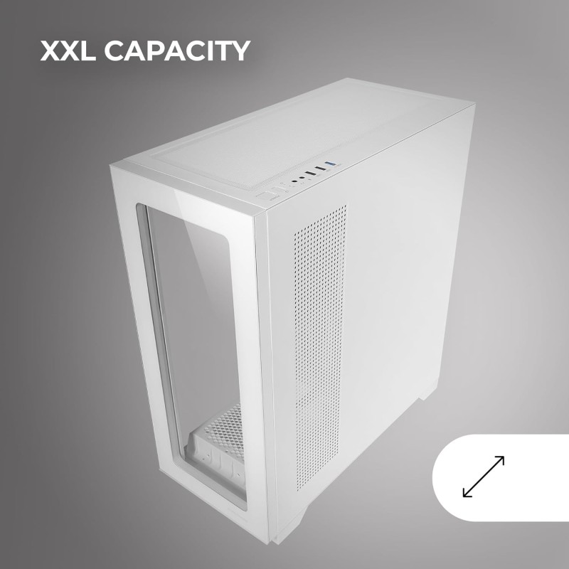 Mars Gaming MC-XP, Case Custom E-ATX, Vetro Temperato a Doppia Finestra, Supporto per il Raffreddamento a Liquido Completo, XXL Gaming Tower, PCI Verticale, USB 3.0, Bianco Mars Gaming MC-XP, Case Custom E-ATX, Vetro Temperato a Doppia Finestra, Supporto per il Raffreddamento a Liquido Completo, XXL Gaming Tower, PCI Verticale, USB 3.0, Bianco