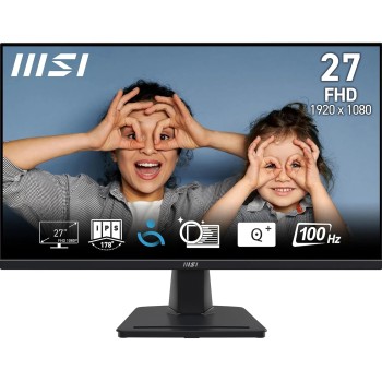 MSI PRO MP275 Monitor 27" FHD - Pannello IPS (1920 x 1080), 100 Hz, Schermo Eye-Friendly, Altoparlanti Integrati, Inclinabile - HDMI 1.4b, D-Sub (VGA). - 27" Nero