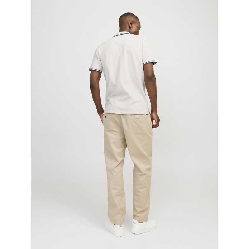 JACK & JONES Polo Plain Shirt Collar Polo - XL Beige - Blu JACK & JONES Polo Plain Shirt Collar Polo - XL Beige - Blu