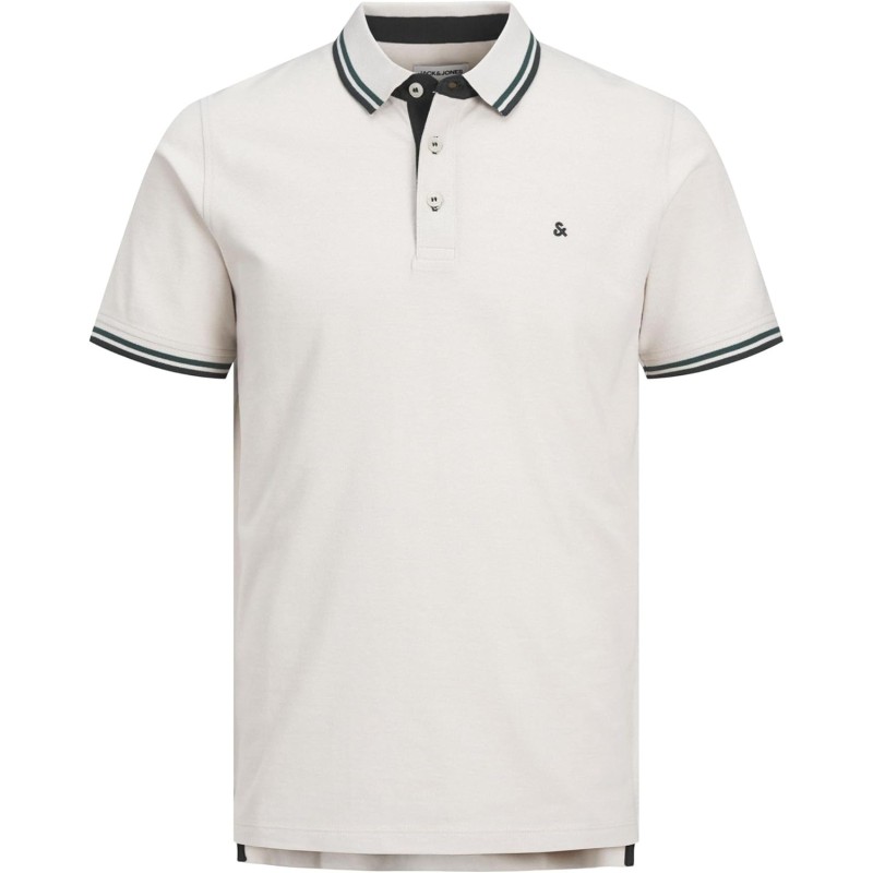 JACK & JONES Polo Plain Shirt Collar Polo - M Beige - Blu JACK & JONES Polo Plain Shirt Collar Polo - M Beige - Blu