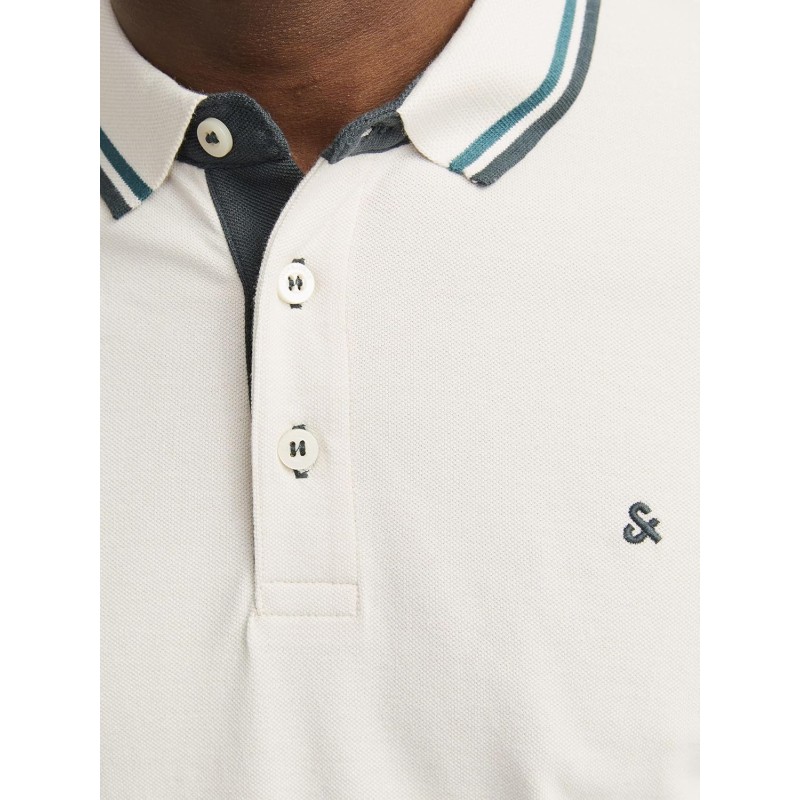 JACK & JONES Polo Plain Shirt Collar Polo - M Beige - Blu JACK & JONES Polo Plain Shirt Collar Polo - M Beige - Blu