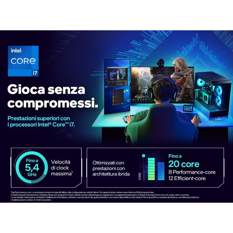 Intel® Core™ i7-14700 Processore per sistemi desktop 14700 20 core 8 P-core + 12 E-core fino a 5,4 GHz Intel® Core™ i7-14700 Processore per sistemi desktop 14700 20 core 8 P-core + 12 E-core fino a 5,4 GHz