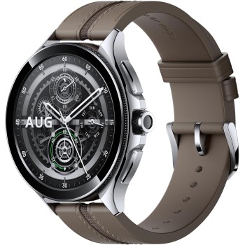 Xiaomi Watch 2 Pro 4G (LTE) Smartwatch (135-205 mm, Leder, Silber/Braun), Braun, Unico, Klassisch