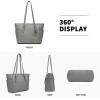 Miss Lulu Borsa Tote Donna Università Grande, Elegante Mano Bag Maniglia Regolabile, PU Pelle per Viaggi, Lavoro e Scuola - 3-3 Grigio Miss Lulu Borsa Tote Donna Università Grande, Elegante Mano Bag Maniglia Regolabile, PU Pelle per Viaggi, Lavoro e Scuola - 3-3 Grigio