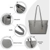 Miss Lulu Borsa Tote Donna Università Grande, Elegante Mano Bag Maniglia Regolabile, PU Pelle per Viaggi, Lavoro e Scuola - 3-3 Grigio Miss Lulu Borsa Tote Donna Università Grande, Elegante Mano Bag Maniglia Regolabile, PU Pelle per Viaggi, Lavoro e Scuola - 3-3 Grigio