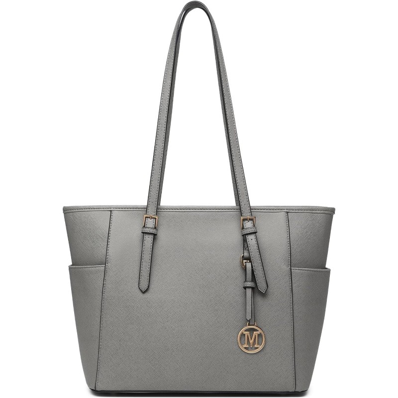 Miss Lulu Borsa Tote Donna Università Grande, Elegante Mano Bag Maniglia Regolabile, PU Pelle per Viaggi, Lavoro e Scuola - 3-3 Grigio Miss Lulu Borsa Tote Donna Università Grande, Elegante Mano Bag Maniglia Regolabile, PU Pelle per Viaggi, Lavoro e Scuola - 3-3 Grigio