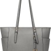 Miss Lulu Borsa Tote Donna Università Grande, Elegante Mano Bag Maniglia Regolabile, PU Pelle per Viaggi, Lavoro e Scuola - 3-3 Grigio