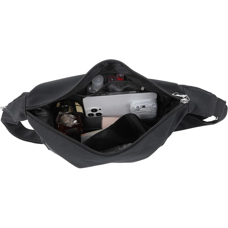 Miss Lulu Borsa Tracolla Donna Nero Nylon Impermeabile, Borse Mezzaluna Marsupio Spalla Con con Tracolla Regolabile, Messenger Crossbody Bag per Shopping Viaggio - 2-1 Nero Miss Lulu Borsa Tracolla Donna Nero Nylon Impermeabile, Borse Mezzaluna Marsupio Spalla Con con Tracolla Regolabile, Messenger Crossbody Bag per Shopping Viaggio - 2-1 Nero