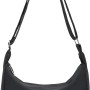 Miss Lulu Borsa Tracolla Donna Nero Nylon Impermeabile, Borse Mezzaluna Marsupio Spalla Con con Tracolla Regolabile, Messenger Crossbody Bag per Shopping Viaggio - 2-1 Nero