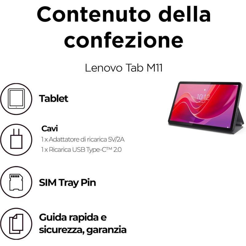 Lenovo Tab M11, Tablet Display 11" WUXGA (1920x1200), MediaTek Helio G88, RAM 4GB, 128GB, WiFi, Android 13 – Scocca in alluminio, Seafoam Green, Tab Pen Inclusa - Esclusiva Amazon - WIFI Lenovo Tab M11, Tablet Display 11" WUXGA (1920x1200), MediaTek Helio G88, RAM 4GB, 128GB, WiFi, Android 13 – Scocca in alluminio, Seafoam Green, Tab Pen Inclusa - Esclusiva Amazon - WIFI